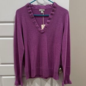 Sundance Purple V-Neck Cashmere Sweater